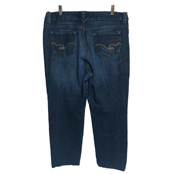 Relativity Womens Jeans Size 14 Blue Denim Dark Wash Mid Rise Pants - Picture 2 of 4